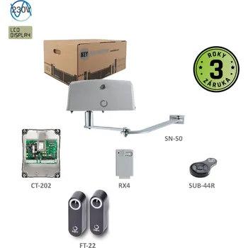 Pohon brány MEWAKIT3 sada pákového pohonu pro jednokřídlou bránu do 4 m/kř., 1x SN-50, 1x CT-202, 1x RX4, 1 pár FT-32, 1x SUB-44R