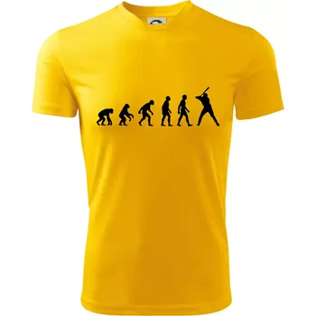 Chlapecké tričko Evoluce baseball pálkař nápřah - Dětské triko sportovní (dresovina) - 134 cm/8 let ( Žlutá )