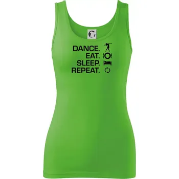 Dámské tričko Dance eat sleep repeat - holka - Dámské tílko - 2XL ( Apple Green )