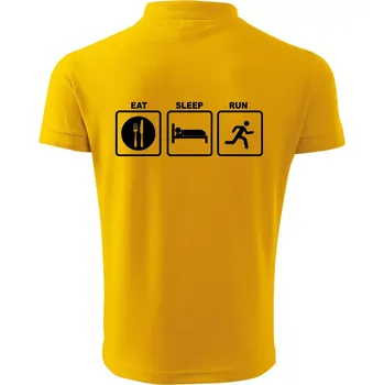 Pánská košile Eat sleep run čtverce - Polokošile pánská Pique Polo 203 - 3XL ( Žlutá )