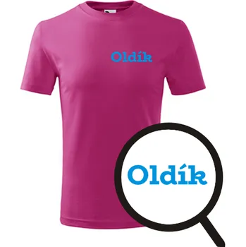 Chlapecké oblečení Purpurové dětské tričko Oldík - dětské tričko se jménem - barva purpurová - velikost 8let