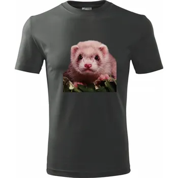 Pánská móda Grafitové tričko s fretkou - barva antracit - velikost L