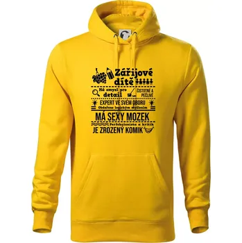 Pánská mikina Narozeniny září - Mikina pánská Cape s kapucí - S ( Žlutá )