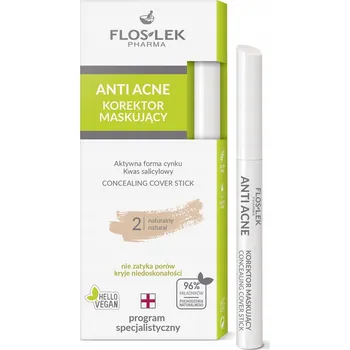 Přípravek na tvář Korektor Flos-Lek Anti Acne 2 Natural 15 ml, antibakteriální
