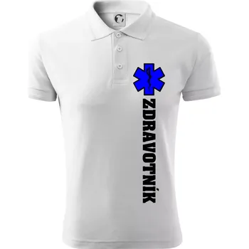 Pánská košile Hvězda života - zdravotník - Polokošile pánská Pique Polo 203 - 4XL ( Bílá )