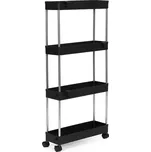 Regál na kolečkách REGALISIMO s 4 poličkami černý