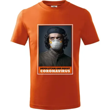Corona Revolution and resist - Tričko dětské bavlněné - 158 cm/12 let ( Oranžová )