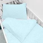 Dětské povlečení do postýlky Minky 3D puntíky MKP-013 Ledové modré Do postýlky 90x130 a 40x60 cm