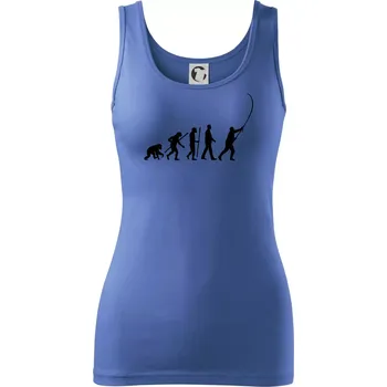 Dámské tričko Evoluce rybaření - Dámské tílko - S ( Azurově modrá )
