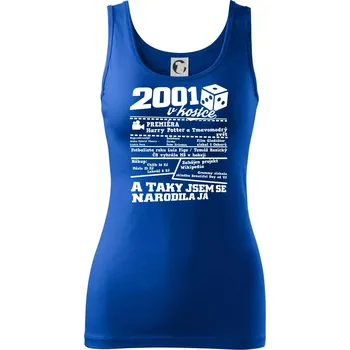 Dámské tričko 2001 v kostce - Dámské tílko - 2XL ( Královská modrá )