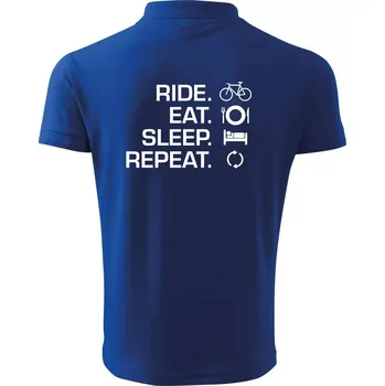 Pánská košile Ride Eat Sleep Repeat kolo - Polokošile pánská Pique Polo 203 - S ( Královská modrá )
