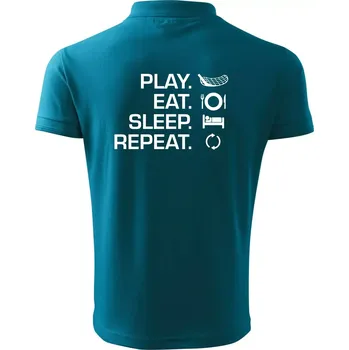 Pánská košile Play Eat Sleep Repeat florbal - Polokošile pánská Pique Polo 203 - 3XL ( Tmavý tyrkys )