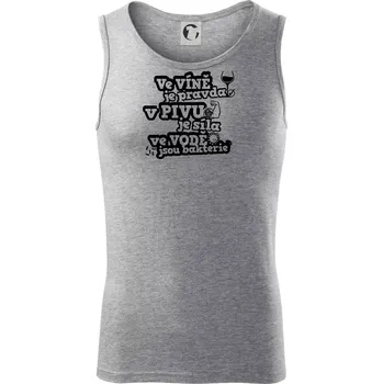 Ve víně je pravda, v pivu síla, ve vodě bakterie - Tílko pánské Core - M ( Tmavě šedý melír )