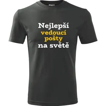 Grafitové tričko nejlepší vedoucí pošty na světě - dárek pro vedoucího pošty - barva antracit - velikost XL