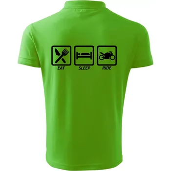 Pánská košile Eat sleep ride - silnice - Polokošile pánská Pique Polo 203 - 4XL ( Apple Green )