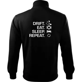 Pánská mikina Drift Eat Sleep Repeat - Mikina bez kapuce Adventure - S ( Černá )
