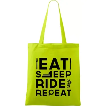Eat sleep ride moto - Taška bavlněná - 42 x 38 cm ( Limetková )
