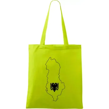 Albánie obrys mapa - Taška bavlněná - 42 x 38 cm ( Limetková )