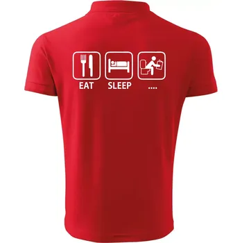 Pánská košile Eat sleep záchod - Polokošile pánská Pique Polo 203 - 4XL ( Červená )