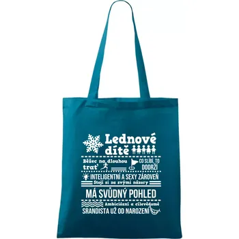 Narozeniny leden - Taška bavlněná - 42 x 38 cm ( Petrolejová )