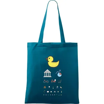 Oční test různé věci - Taška bavlněná - 42 x 38 cm ( Petrolejová )