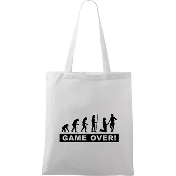 Game over evoluce - Taška bavlněná - 42 x 38 cm ( Bílá )