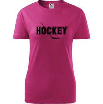 Purpurové dámské tričko s nápisem Hockey - barva purpurová - velikost XXL