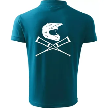 Pánská košile Cross helma / berle - Polokošile pánská Pique Polo 203 - 4XL ( Tmavý tyrkys )