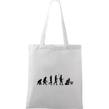 Nákupní taška Evoluce šachy - Taška bavlněná - 42 x 38 cm ( Bílá )
