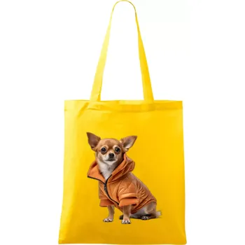 Čivava v bundě - Taška bavlněná - 42 x 38 cm ( Žlutá )
