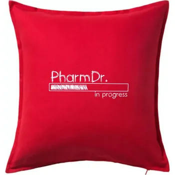 Polštář In progress titul PhMr. magistr / magistra filozofie - Polštář 50x50 - 50x50 - Pouze potah ( Červená )