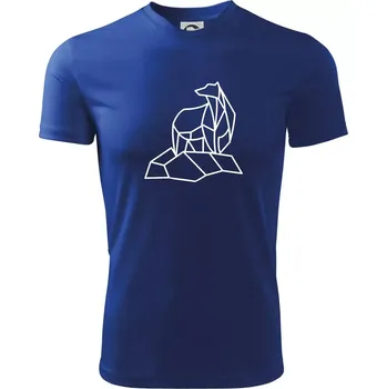 Chlapecké tričko Geometrie lední medvěd na ledu - Dětské triko sportovní (dresovina) - 122 cm/6 let ( Královská modrá )