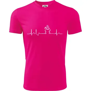 EKG zamilovaný pár - Dětské triko sportovní (dresovina) - 146 cm/10 let ( Neon Pink )