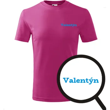 Purpurové dětské tričko Valentýn - dětské tričko se jménem - barva purpurová - velikost 10let