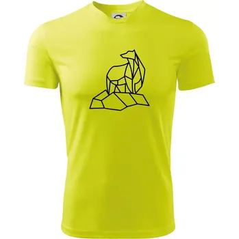 Geometrie lední medvěd na ledu - Dětské triko sportovní (dresovina) - 158 cm/12 let ( Neonově žlutá )