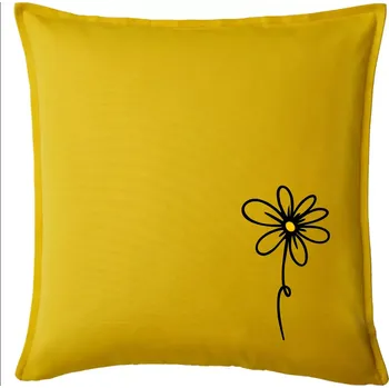 Polštář Kopretina - dole na výšku - Polštář 50x50 - 50x50 - Pouze potah ( Žlutá )