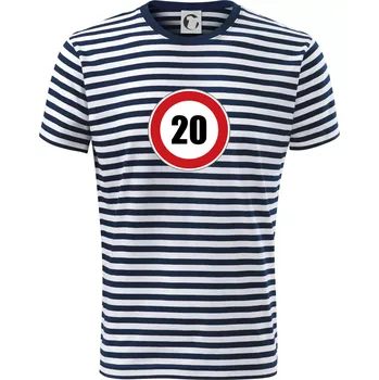 Dopravní značka - omezení rychlosti 20 - Triko na vodu - M ( Prouhovaná )