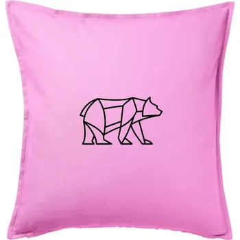 Polštář Geometrie lední medvěd chodící - Polštář 50x50 - 50x50 - Pouze potah ( Růžová )