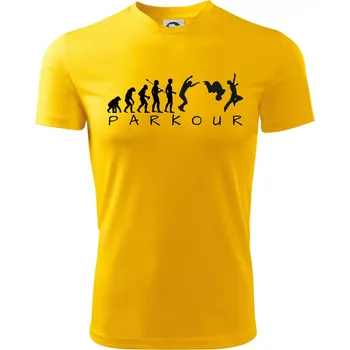 Chlapecké tričko Parkour evoluce - Dětské triko sportovní (dresovina) - 158 cm/12 let ( Žlutá )