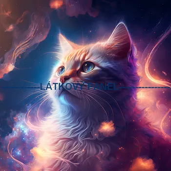 Látkový panel - Kočka - KČ-163 Velikost: 25x25cm, Materiál: Kočárkovina