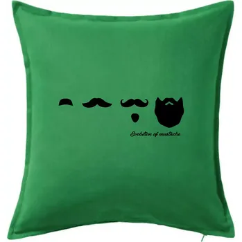Polštář Evolution mustache - Polštář 50x50 - 50x50 - Pouze potah ( Středně zelená )