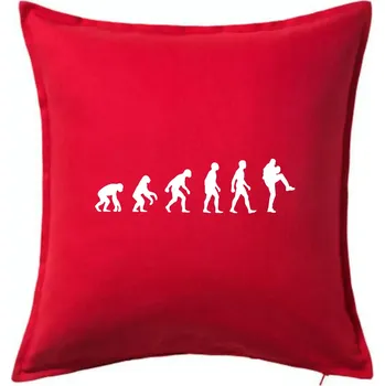 Polštář Evoluce baseball nadhazovač - Polštář 50x50 - 50x50 - Pouze potah ( Červená )