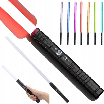 SVĚTELNÝ MEČ LIGHTSABER LED SVĚTLO ZVUK RGB KOVOVÝ MEČ 77cm