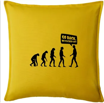 Polštář Evoluce Go back - Polštář 50x50 - 50x50 - Pouze potah ( Žlutá )