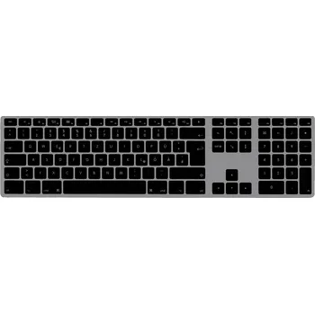 Klávesnice Matias FK318B-DE Wired Aluminium Keyboard for Mac USB klávesnice německá, QWERTZ, Macintosh vesmírná šedá