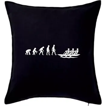 Polštář Evoluce veslování 3 lidi - Polštář 50x50 - 50x50 - Pouze potah ( Černá )