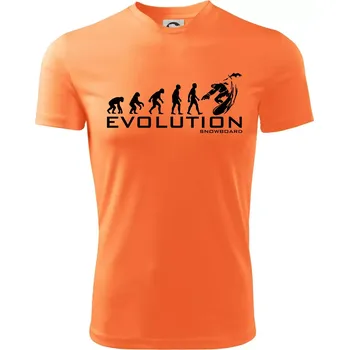 Evoluce snowboardu - Dětské triko sportovní (dresovina) - 134 cm/8 let ( Neon mandarine )
