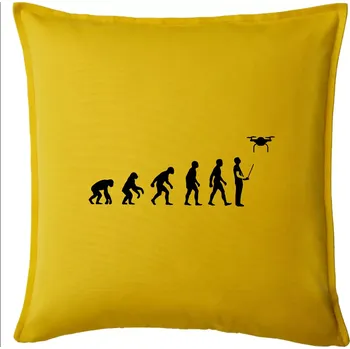Polštář Dron evoluce - Polštář 50x50 - 50x50 - Pouze potah ( Žlutá )