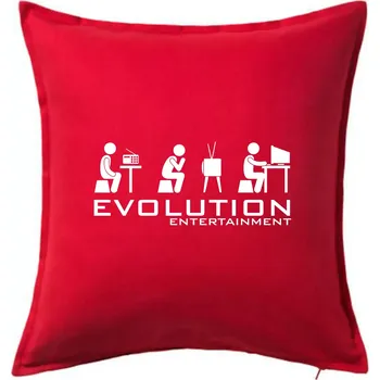 Polštář Evoluce zábavy - Polštář 50x50 - 50x50 - Včetně výplně ( Červená )