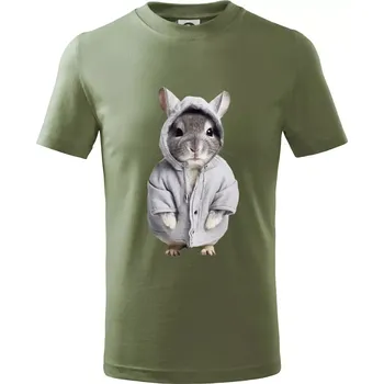 Křeček v mikině - Tričko dětské bavlněné - 158 cm/12 let ( Khaki )